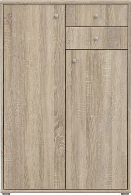 Zdjęcie produktu dla Hochkommode >TEMPRA2< 2 Türen, 2 Schübe, Sonoma Eiche Dekor - 73,7x111,1x34,8cm (BxHxT)