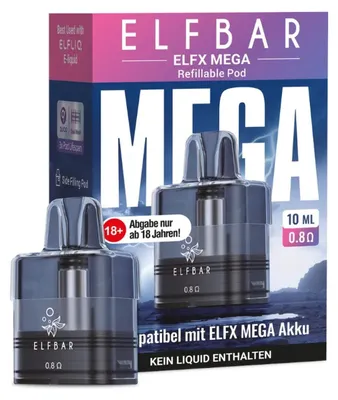 Produktbild von Elfbar ELFX MEGA 10ml - Leerpod 0,8 Ohm