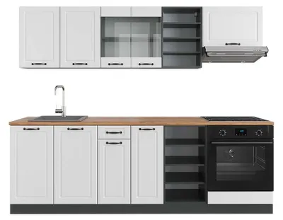 Zdjęcie produktu dla Zabudowa kuchenna Vicco R-Line Biały dworek/antracyt 240 cm , BP Dąb, Model 43275