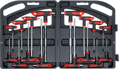 Image de BGS Diy 90 | Jeu de tournevis avec manche en T et lame latérale | Hexagone interne / profil en T (pour Torx) | 16 pcs.