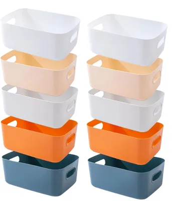 Produktbild von Set von 10 Multicolor Plastik Aufbewahrungsboxen mit Griffen
