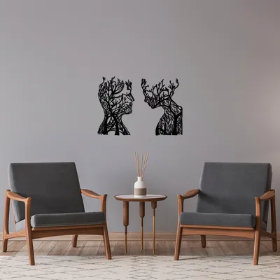 Produktbild von Wallity, Tree- SKL2391, Schwarz, Sonstige Wohndekorationen, 27 x 43 cm, 100% Metall (Dicke: 1