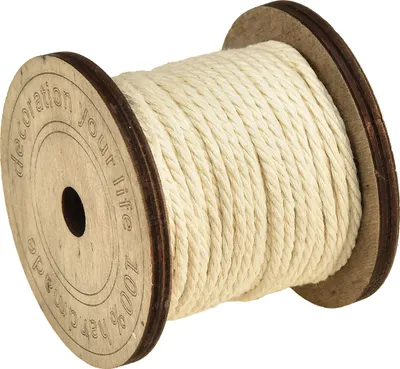 Produktbild von Deko Baumwollkordel Creme 2mm 32m Holzspule 2er Set