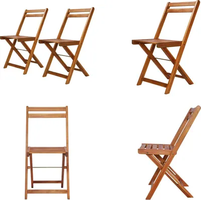 Produktbild von vidaXL Outdoor Bistrostühle 2 Stk. Massivholz Akazie - Gartenstuhl - Gartenstühle - Außenstuhl - Außenstühle