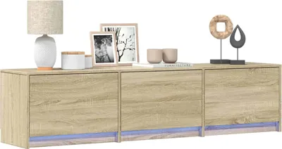Obrázok produktu pre vidaXL TV skrinka s LED osvetlením Sonoma 165 x 34 x 40 cm drevený materiál