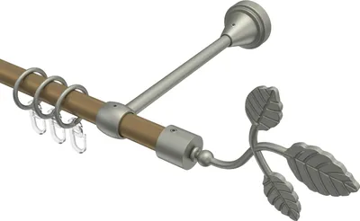 Produktbild von Interdeco Gardinenstange / Vorhangstange Gold matt / Chrom matt, Typ Primus Alessia (Blatt), 16 mm Ø 1-läufig, 320 cm