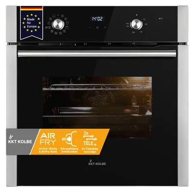 Produktbild von KKT KOLBE AirFryer Einbaubackofen 60 cm mit Heißluftfritteuse | autark | 70L | 3kW | Katalyse | Pizzafunktion | Grill | Umluft | Heißluft | Timer | 2-fach Wärmeschutzverglasung | BO8810SS