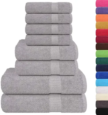 Produktbild von vidaXL 8-tlg. Handtuch-Set FROGN Grau 360 g/m²