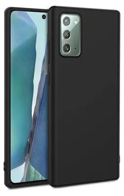 A black phone case is shown from a diagonal angle, with the phone inside it visible on the left.
