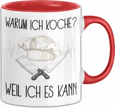 Produktbild von Koch Tasse Geschenk Bester Koch Sprüche Warum Ich Koche Weil Ich Es Kann (Rot)