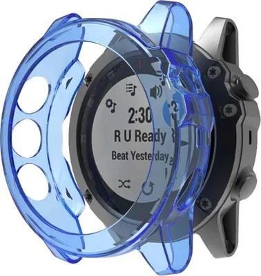 Produktbild von Strap-it® Garmin Fenix 5x TPU-Hülle (Transparent Blau)