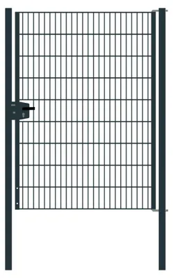 Produktbild von Drahtgittertor 1-flügelig, Durchgangslichte: 134 cm, Gesamtbreite inkl. Pfosten: 146 cm - Ausführung: anthrazit beschichtet, Höhe: 183 cm