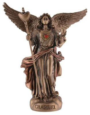 Produktbild von Erzengel Chamuel Figur Miniatur handbemalte Engel Statue von Veronese 10 cm