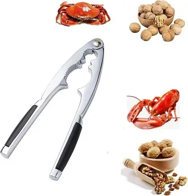 Produktbild von Unyqoos®️ Nussknacker - Edelstahl Nussknacker mit rutschfestem Griff - Professioneller Nussknacker für Nüsse und Meeresfrüchte
