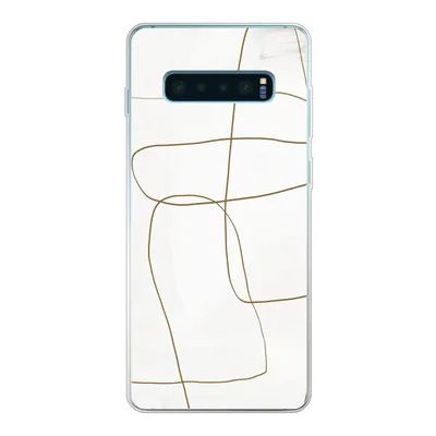 Produktbild von MuchoWow® Handyhülle Schutzhülle Hülle für Samsung Galaxy S10 Lite Kunst - Braun - Weiß - Abstrakt Silikon Softcase Handy Hülle - Schutz