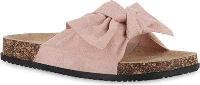 Produktbild von VAN HILL Damen Pantoletten Sandalen Bequeme Schleifen Schuhe 841308, Farbe: Rosa, Größe: 37