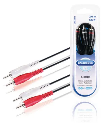 Produktbild von Bandridge val4202 Stereo-Audiokabel 2x Cinch-Stecker - 2x Cinch-Stecker 2,00 m schwarz