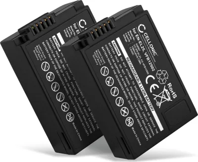 Image de CELLONIC 2x Batterie pour Appareil photo Compatible avec Nikon Z fc, Z 50, Z 30, EN-EL25 - (1280mAh , 7.6V)