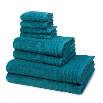 Produktbild von Vossen Vienna Style Supersoft 2 X Seif- 2 X Gäste- 2 X Dusch- 2 X Handtuch im Set Extrem flauschig und saugfähig, Stäbchenbordüre Ton in Ton, Logostick