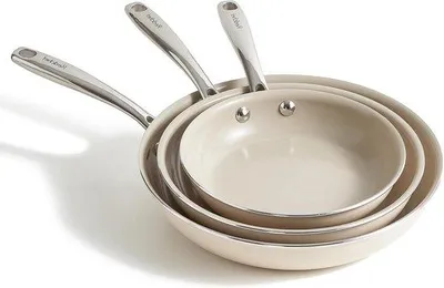Produktbild von Keramische Induktions-Pannenset - 3-teilig - Beige - Universal - Hochtemperaturfähig