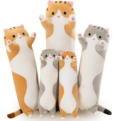 Immagine prodotto di Omgoods - Cuscino di peluche a forma di gatto, extra grande - Cuscino lungo e carino, ideale per dormire
