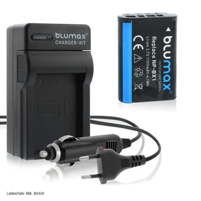 Produktbild von 1x Akku + Lader für Sony NP-BX1 RX100 III IV V VI VII HX90V HX400V 1100 mAh