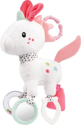 Produktbild von Fehn 057096 Activity-Einhorn Motorikspielzeug - Spielzeug zum Aufhängen, Greifen, Geräusche Erzeugen, Babys und Kleinkinder 0+ Monate