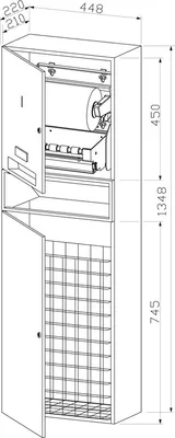 Wagner-EWAR Kombination WP5451  Papierrollenspender/ Abfallbehälter 48l Batteriebetrieb Edelstahl für Unterputzmontage Wagner Ewar GmbH 727541,729541,731541
