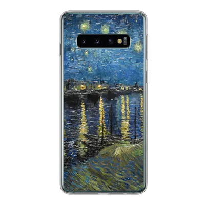Produktbild von MuchoWow® Handyhülle Schutzhülle Hülle für Samsung Galaxy S10 Sternennacht über der Rhone - Van Gogh - Kunst Silikon Softcase Handy Hülle - Handytasche