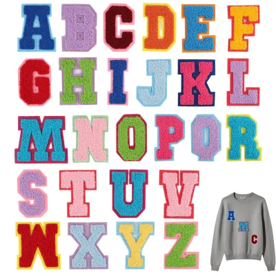 26 Chenille-Buchstabenpatches A-Z zum Aufbügeln, 7 cm