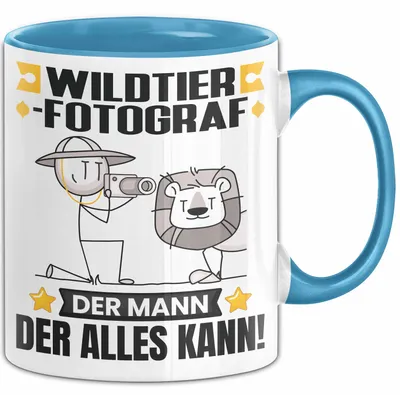 Produktbild von Wildtierfotograf Tasse Geschenk für Wildtierfotograf Der Mann Der Alles Kann Geschenkidee zum Geburtstag (Blau)