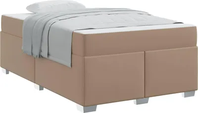 Image de vidaXL Cadre de lit avec matelas Cappuccino 120 x 200 cm Tissu