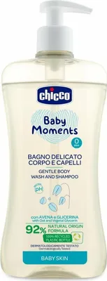 Produktbild von Chicco Baby Moments Sanftes Krper- und Haarwaschmittel 500ml fr Neugeborene