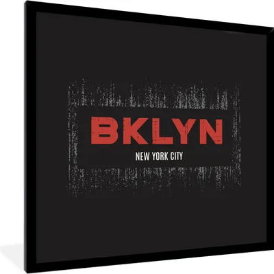 Produktbild von MuchoWow® MuchoWow® Gerahmtes Poster New York - Brooklyn - Rot 40x40 cm - Poster mit zchwarzem Bilderrahmen - Mit Rahmen - Wanddekoration Schlafzimmer