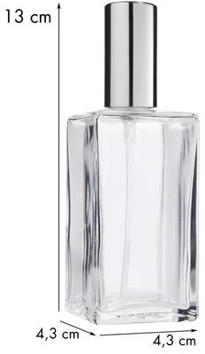 Produktbild von Parfum Flakon 100ml leer Klarglas eckig mit Zerstäuber Fantasia