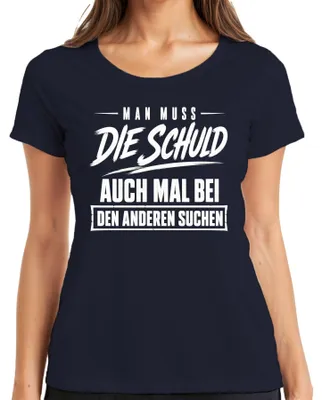 Immagine prodotto di A volte, bisogna anche attribuire la colpa agli altri. T-shirt con scritta sarcastica, colore blu navy, taglia XXL