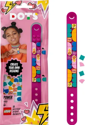 Produktbild von LEGO 41919 DOTS Superhelden Armband mit bunten Steinchen, Bastelset für individuelle Schmuck-Designs