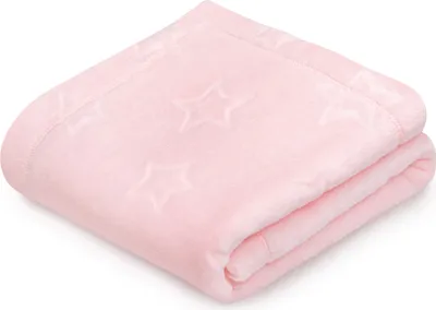Produktbild von Pepi Babydecke, Fleece Kuscheldecke, Fleecedecke mit Sternen 70x100 puderrosa Kinderdecke Kinderwagen Decke Neugeborene