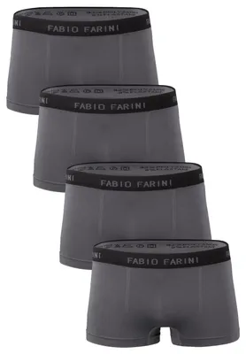 Produktbild von Fabio Farini - 4 Stück Herren Unterhosen - Männer Retroshorts aus weicher Microfaser im sportlichen Look mit Logoschriftzug