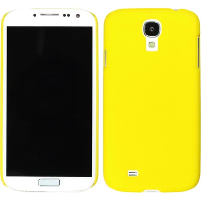 Produktbild von PhoneNatic Case kompatibel mit Samsung Galaxy S4 - Hülle gelb gummiert Hard-case + 2 Schutzfolien