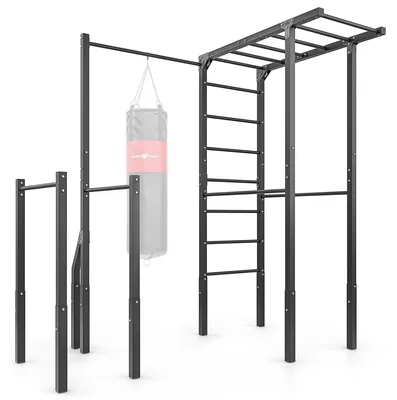 Immagine prodotto di Marbo Sport - Spalliera con barra per trazioni, porta sacco da boxe e barre per dip lunghe MO-Z5