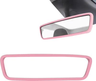Produktbild von 1 Stück Rückspiegelabdeckung, Silikon Autozubehör, Innenspiegel Schutz, Spiegelrahmen, Autozubehör Pink