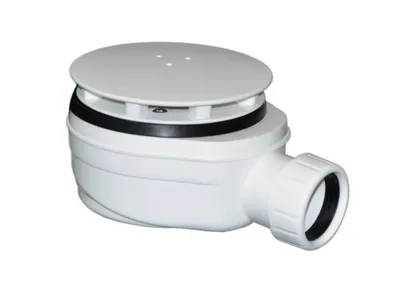 Zdjęcie produktu dla Syfon brodzikowy Ø 90 mm, DN40, niski, biała matowa pokrywa