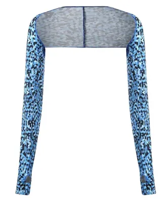 Produktbild von 3er Set Damen Armstulpen UV-Schutz Eisseide mit Fingerlöchern Blau Kariert
