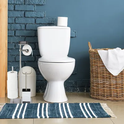 Produktbild von Toilettengarnitur aus Edelstahl mit Ablage