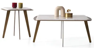 Immagine prodotto di Elegante set di tavolini Tavolino di design in marmo Tavolino da caffè