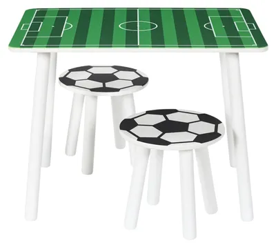 Immagine prodotto di Set da tavolo e due sgabelli per bambini, dal design moderno