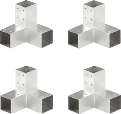 Image de Connecteurs de poteau 4 pcs Forme en Y Métal galvanisé 71x71 mm
