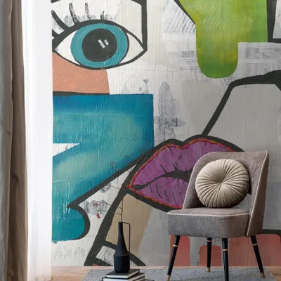 Produktbild von A.S. Creation Livingwalls Fototapete The Wall III 398881 Eine Rolle Ein Motiv 212 x 280 cm Bunt Blau Lila