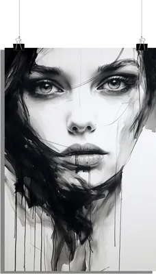 Produktbild von Frauen Poster - Porträt Poster - Schwarz-Weiß Poster - 51x71cm - Perfekt zum Einrahmen